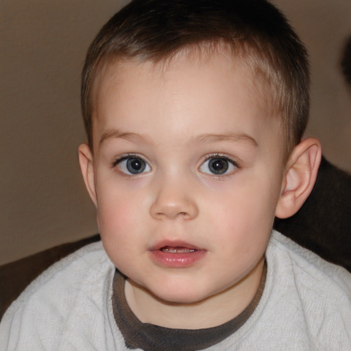 Neutral white child female with short  brown hair and brown eyes