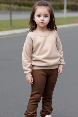 New zealand infant girl with  brown hair