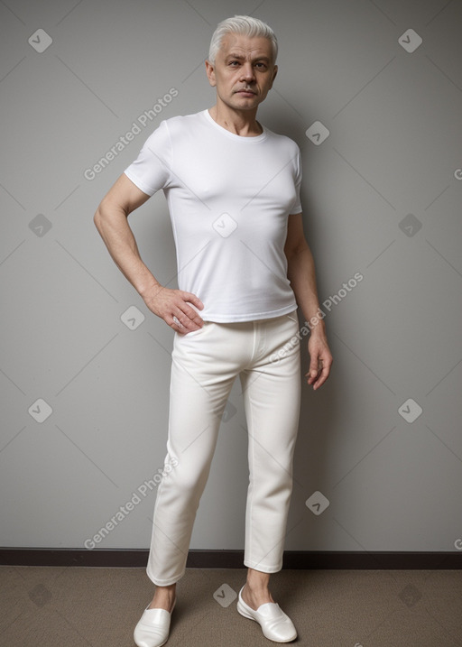 Belarusian 45 years male with  white hair