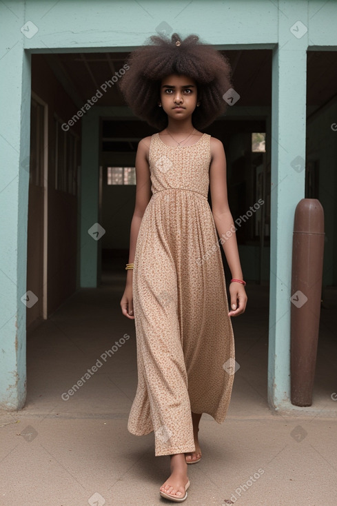 Indian teenager girl with  brown hair