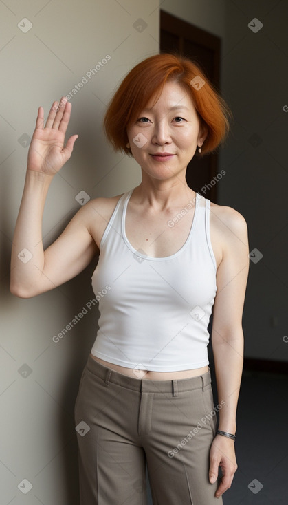 Korean 45 years female with  ginger hair