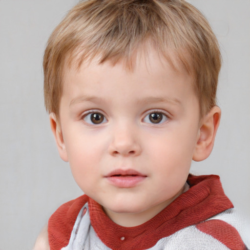 Neutral white child male with short  brown hair and grey eyes