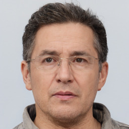 Neutral white adult male with short  brown hair and brown eyes