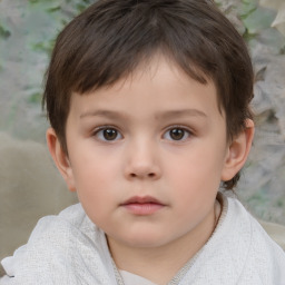 Neutral white child female with short  brown hair and brown eyes