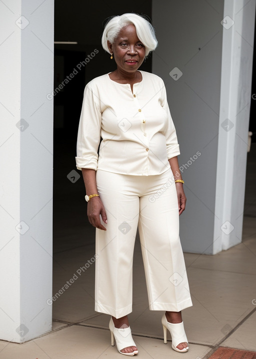 Zambian elderly female with  white hair