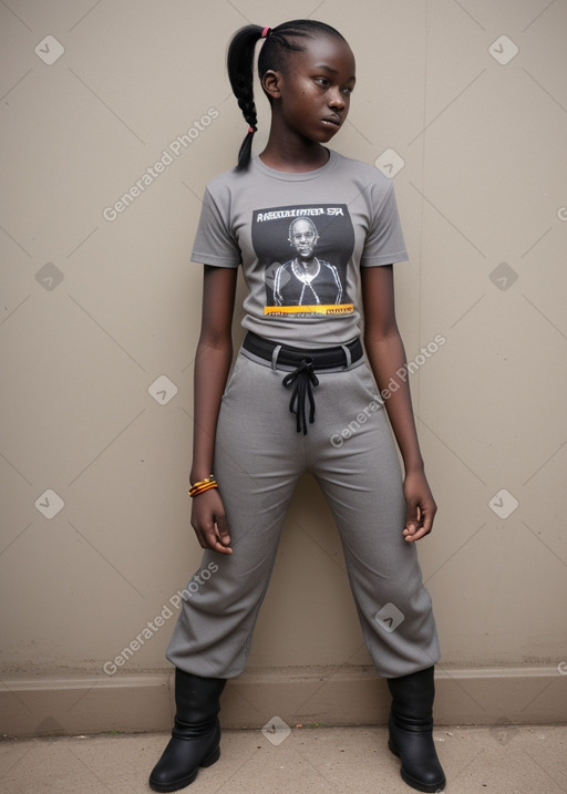 Ugandan teenager boy with  gray hair