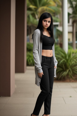 Costa rican teenager girl with  black hair