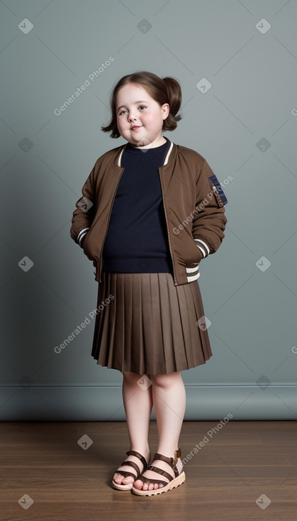 British child girl with  brown hair