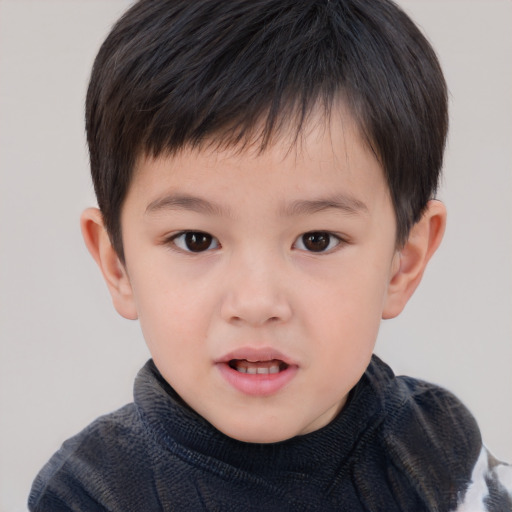 Neutral white child male with short  brown hair and brown eyes