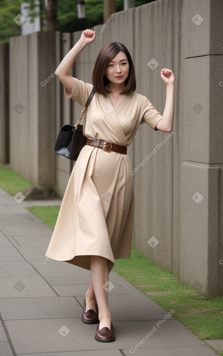 Japanese adult female with  brown hair