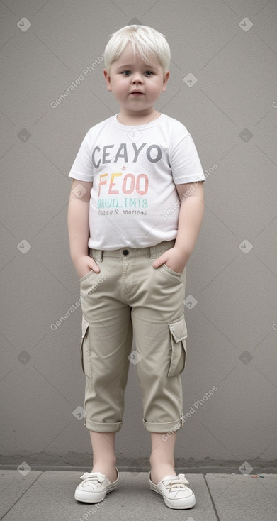 Czech child boy with  white hair