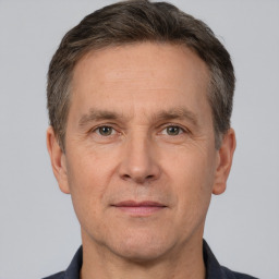 Neutral white adult male with short  brown hair and brown eyes