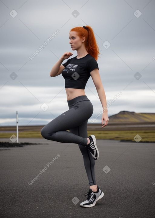 Icelandic adult female with  ginger hair