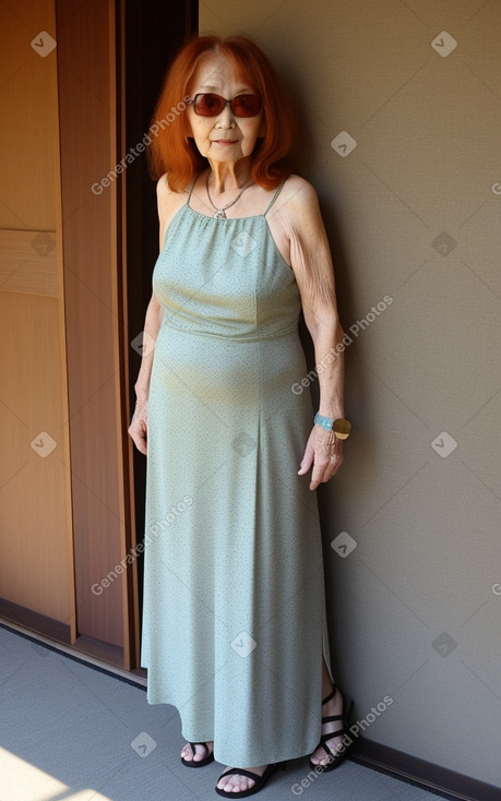 Japanese elderly female with  ginger hair