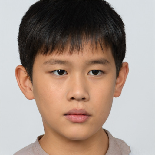Neutral asian young-adult male with short  brown hair and brown eyes