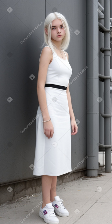 Croatian teenager girl with  white hair