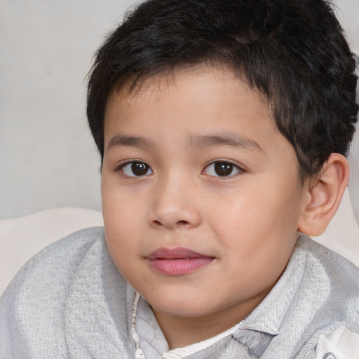 Neutral white child male with short  brown hair and brown eyes