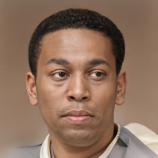 Neutral latino young-adult male with short  brown hair and brown eyes