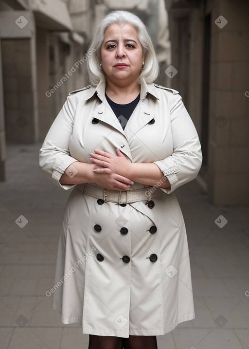 Syrian middle-aged female with  white hair