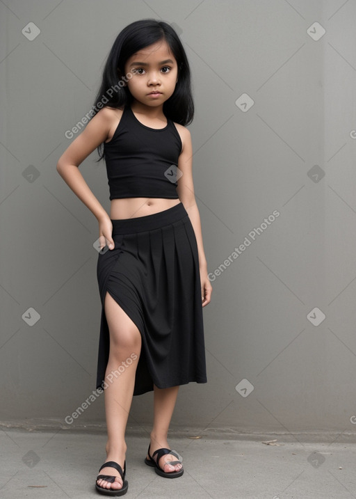 Indonesian child female with  black hair