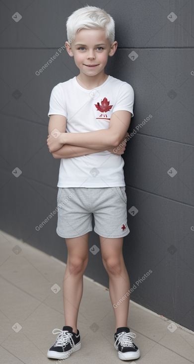 Canadian child boy with  white hair