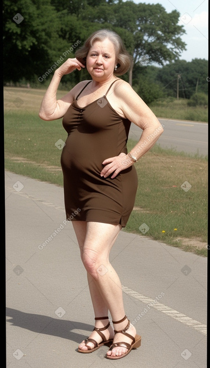 Caucasian elderly female with  brown hair