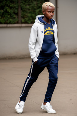 Tanzanian teenager boy with  blonde hair