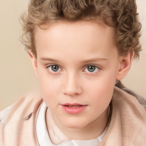 Neutral white child male with short  brown hair and brown eyes