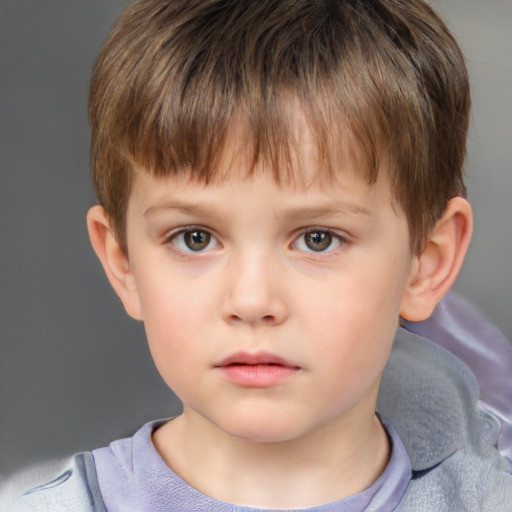 Neutral white child male with short  brown hair and brown eyes