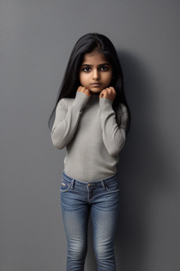 Indian child girl with  gray hair