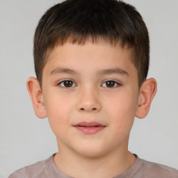 Neutral white child male with short  brown hair and brown eyes