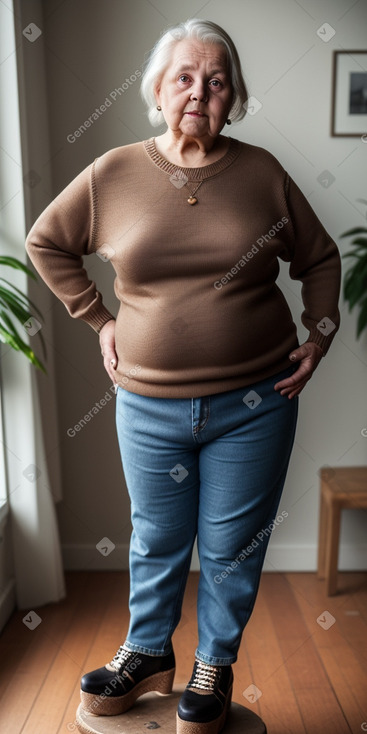 Swedish elderly female with  brown hair