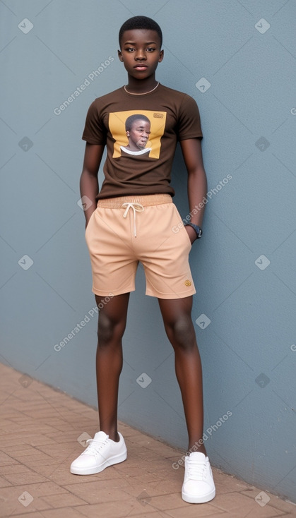 Togolese teenager boy with  brown hair