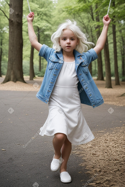 Spanish child girl with  white hair