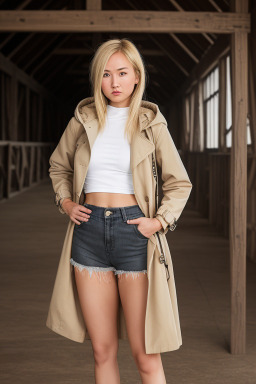 Mongolian adult female with  blonde hair