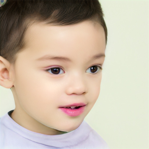 Neutral white child male with short  brown hair and brown eyes