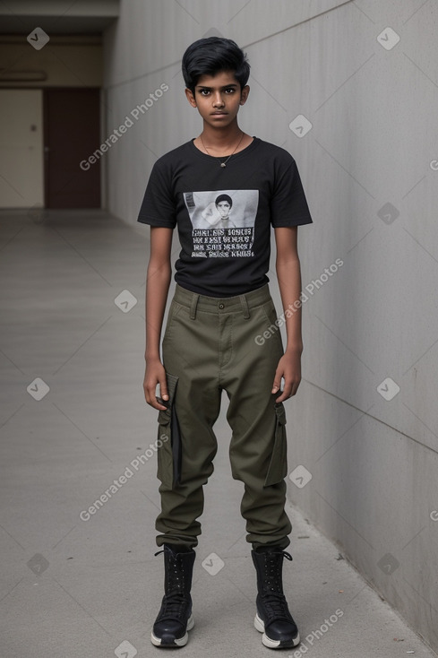 Sri lankan teenager boy with  black hair