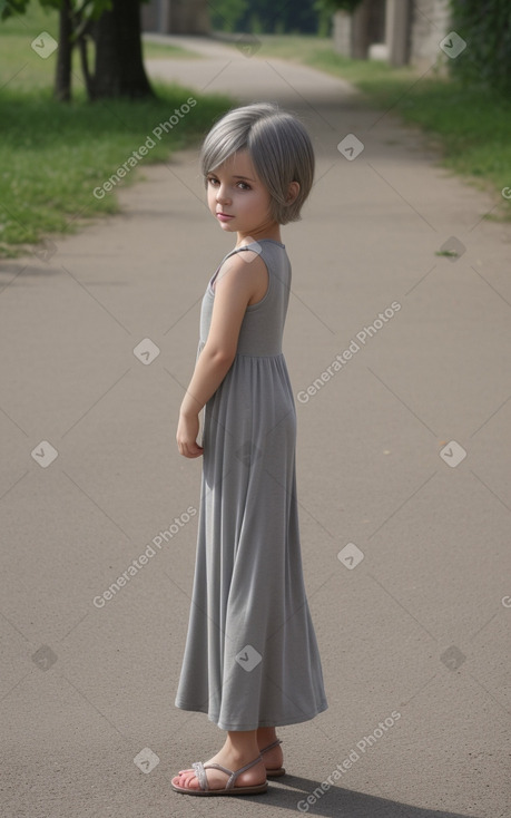 Serbian child female with  gray hair