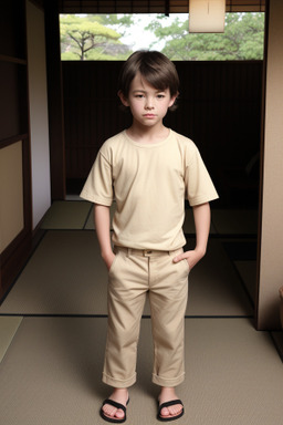 Japanese child boy with  brown hair