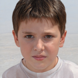 Neutral white child male with short  brown hair and brown eyes