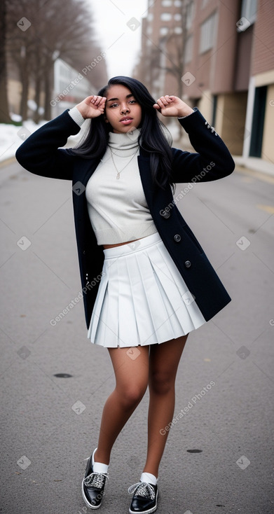 Dominican teenager girl with  white hair