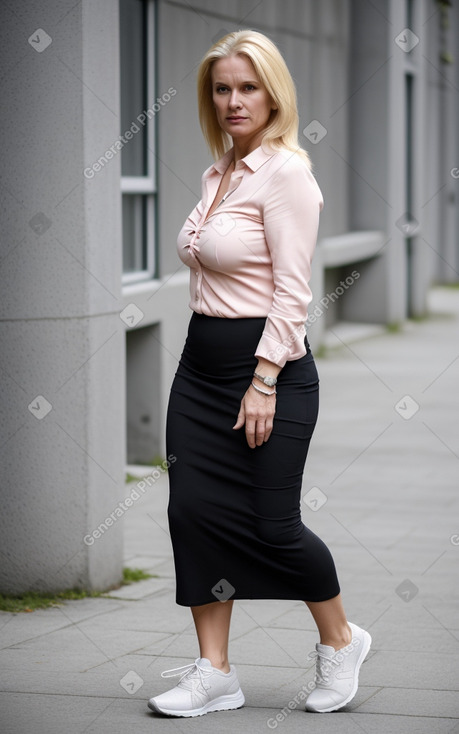 Estonian middle-aged female with  blonde hair