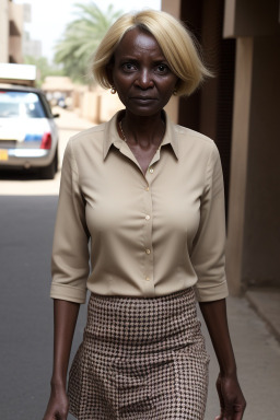 Sudanese middle-aged female with  blonde hair