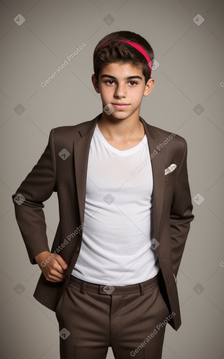 Tunisian teenager boy with  brown hair