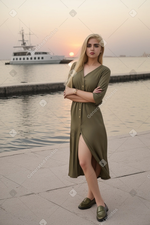 Bahraini young adult female with  blonde hair