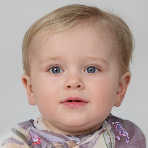 Neutral white child female with short  brown hair and blue eyes