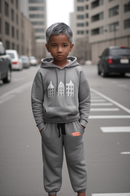 Child boy with  gray hair