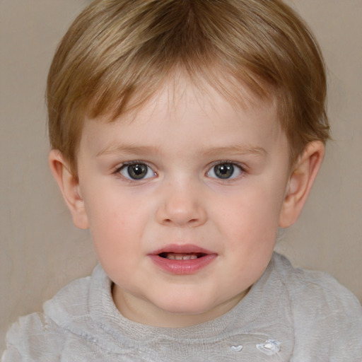 Neutral white child male with short  brown hair and blue eyes