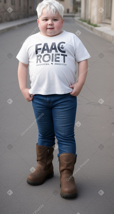 Croatian child boy with  white hair