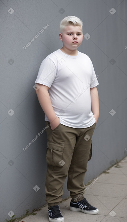 Polish teenager boy with  white hair